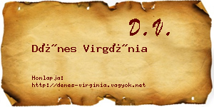Dénes Virgínia névjegykártya